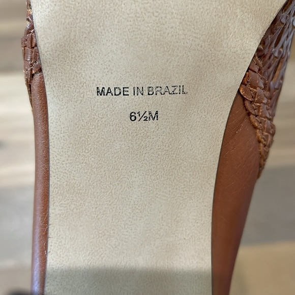 Matisse Tan Braided Cutout Leather Ankle Boot Heel Size 6.5 - Picture 14 of 16